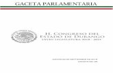 JUEVES 06 DE SEPTIEMBRE DE 2018 GACETA NO. 04congresodurango.gob.mx/Archivos/LXVIII/GACETAS... · integraciÓn de comisiones legislativas. iniciativa.- presentada por la c. dip. mar