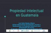 Propiedad Intelectual en GuatemalaLuis Pablo Méndez Alburez III Foro Internacional de Evaluación y Acceso a Medicamentos: La Propiedad Intelectual como determinante del acceso. El
