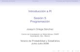 Introducción a R Sesión 5 Programación - CIMAT · Sesión 5 Programación Joaquín Ortega Sánchez Centro de Investigación en Matemáticas, CIMAT Guanajuato, Gto., Mexico Verano