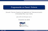 Programaci´on en Pascal. Ficheros - URJCmortuno/fpi/09.ficheros.pdfProgramaci´on en Pascal. Ficheros Escuela T´ecnica Superior de Ingenier ´ıa de Telecomunicaci´on Universidad