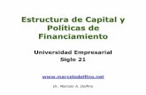 Estructura de Capital y Políticas de Financiamientomarcelodelfino.net/files/Capital_structure4.pdfEstructura de capital Marcelo A. Delfino País Deuda Acciones Ganancias retenidas