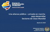 Una alianza público privada en marcha para desarrollar Sectores … · 2011-06-09 · 3 Programa de Transformación Productiva Desarrollo de sectores de clase mundial mediante la