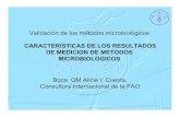 CARACTERISTICAS DE LOS RESULTADOS DE MEDICION DE METODOS …€¦ · METODOS MICROBIOLOGICOS CUANTITATIVOS ISO 5725 (trueness and precision) of measurement methods and results PRECISIÓN: