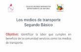 Los medios de transporte Segundo Básico · 2020-05-24 · Los medios de transportes también pueden trasladar Mercancía Dentro de la cuidad, de una región a otra, de un país a