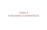 TEMA 4 FUNCIONES ELEMENTALES · TEMA 4 FUNCIONES ELEMENTALES. CURSO CERO MATEMÁTICAS: 4. FUNCIONES ELEMENTALES 4.1. Funciones lineales, cuadráticas y polinómicas • 4.1.1. Funciones