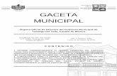 GACETA MUNICIPAL - Tenango del Valletenangodelvalle.gob.mx/docs/gacetas/Gaceta 3 Bis.pdf · 2019-07-23 · GACETA MUNICIPAL Año: 1. Número: 3 Bis. Lunes 11 de febrero de 2019. Órgano