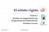 Física I Grado en Ingeniería de Organización Industrial ...GIOI)/Apuntes/2018-19/Solido_rigido_1819.pdf · rígido a la distribución de los vectores velocidad de cada punto del