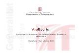 Roda de premsa AraESCRIC PREMSA - ANDREU SOTORRA · Programa d’Escriptura a l’Educació Infantil, Primària i Secundària Barcelona, 13 de juliol de 2015 AraEscric. De la lectura