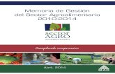 Memoria de Gestión del Sector Agroalimentario 2010-2014 · C837m Costa Rica. Ministerio de Agricultura y Ganadería Memoria de gestión del sector agroalimentario 2010-2014. -- San