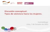 Discusión conceptual: Tipos de violencia hacia las mujeres. · 2016-11-24 · • ONG Escuela Nacional Sindical registró en el 2013: 26 asesinatos de sindicalistas, 13 intentos