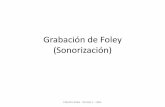 Grabación de Foley (Sonorización) cuatrimestre...Foley – Sala de Grabación • Se graba en una sala especialmente diseñada con ese fin. Debe estar completamente insonorizada