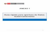 ANEXO 1 Guía rápida para apertura de Datos Gubernamentales · Esta guía constituye un instrumento de apoyo al proceso operativo de apertura de los datos gubernamentales y con este