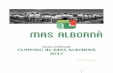 RECULL DE MITJANS CLIPPING de MAS ALBORNÀ 2017 · Ajuntament de la Bisbal del Penedès Web. 12 desembre de 2017 La Bisbal apareix al calendari 2018 de la Fundació Mas Albornà.