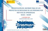 PRESENTACIÓN DEL INFORME FINAL DE LOS PROYECTOS DE ...sepie.es/doc/convocatoria/2019/EE/el_informe_final... · El informe final se evaluará junto con los informes de los participantes