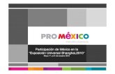 Participación de México en la “Exposición Universal ... · Geografía: 18,000 km de costa y topografía plana Población: 1.35 mil millones de personas (una quinta parte de la