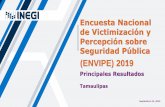 Título de la presentación - INEGI€¦ · A partir de la ENVIPE se estima que 22.1% de los hogares1 en el estado de Tamaulipas tuvo, al menos, una víctima de delito2 durante 2018.