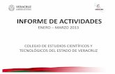 INFORME DE ACTIVIDADES - CECYTEVcecytev.edu.mx/wp-content/uploads/2014/02/INFORME-DE...Fernando Arteaga Aponte. XALAPA, VERACRUZ, MÉXICO, A 09 DE ENERO DE 2013.- El Lic. Fernando