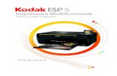 Impressora Multifuncional · Visão geral da impressora 2 Guia do Usuário da Impressora Multifuncional Kodak ESP 5 Componentes principais da Impressora Multifuncional ESP As imagens