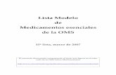 Lista Modelo de Medicamentos esenciales de la OMS de...Medicamentos esenciales 15a edición (marzo de 2007) Lista Modelo de la OMS LME 15 pagína - 5 1. ANESTÉSICOS 1.1 Anestésicos