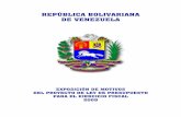 REPÚBLICA BOLIVARIANA DE VENEZUELA · 1.3.2 Presupuesto de Gastos y Aplicaciones Financieras de la República 14 ... 6.3.1.3 Transferencias y Donaciones Corrientes 165 6.3.2 Gastos