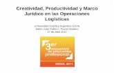Creatividad, Productividad y Marco Jurídico en las ... ENCUENTRO CEDOL 27-04-2011.pdf · Productividad e Inversion en Argentina ….el crecimiento de la Inversión no se corresponde