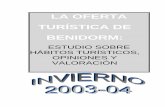 LA OFERTA TURÍSTICA DE BENIDORM - UOCopenaccess.uoc.edu/webapps/o2/bitstream/10609/18541... · alternativo a Benidorm, porcentaje superior al detectado a lo largo de la temporada