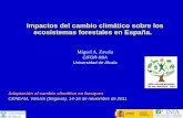 Impactos del cambio climático sobre los ecosistemas ... · Adaptación al cambio climático en bosques CENEAM, Valsaín (Segovia), 14-16 de noviembre de 2011 Impactos del cambio