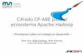Cifrado CP-ABE para el ecosistema Apache Hadoop•Diseñando la gestión de las claves de cifrado y descifrado •Tanto a nivel de Apache Hadoop, • Apache Hadoop utiliza el algoritmo