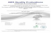 ABS Quality Evaluations - ORFIS Veracruz · Evaluate ema entidad mexicana de acreditación a.c. Número de Acreditación: Vigente a partir de: 24/11 04/10/2011
