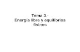 Energía libre y equilibrios físicos · 3.1.-Energías libres de Helmholtz y de Gibbs. • Potenciales termodinámicos que dependen de la temperatura. • La energía libre Helmholtz