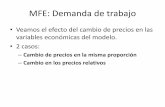 MFE: Demanda de trabajo - Economía Uniandes...MFE: Cambio de precios en la misma proporción •Suponga que hay un cambio en el nivel de precios tal que aumentan un 10% tanto los