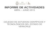 INFORME DE ACTIVIDADES - CECYTEVcecytev.edu.mx/wp-content/uploads/2012/03/2... · implementar estrategias y acciones para el próximo ciclo escolar. Texcoco, Estado de México, a
