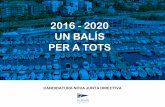 2016 - 2020 UN BALÍS PER A TOTS · instal·lacions aixi com a incrementar els ingressos amb . noves activitats comercials. ... -Activitats infantils a l’hivern per dinamitzar el