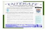 Enero/Febrero 2016 - San Cristóbal de Segovia · Enero/Febrero 2016 Ayuntamiento de San Cristóbal de Segovia Número 105 Presupuestos muni-cipales 2016 Llega el carnaval y se abre