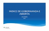 INDICE DE GOBERNANZA-E ABIERTA · 2017-12-11 · * Falta de información y datos relacionados con Gobernanza-e Abierta * Muchos indicadores se enfocan más en el uso de TIC por parte