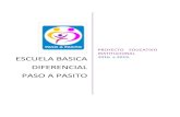 PROYECTO EDUCATIVO INSTITUCIONAL PASO A PASITO ultimo€¦ · La Escuela Básica Diferencial Paso a Pasito, atiende a un máximo de 100 niños y niñas con discapacidad intelectual