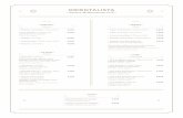 ORIENTALISTA · 2020-07-07 · Παξι άδι, ντο άτα, ελιά ροδέλα, φέτα, ελαιόλαδο, ρίγανη Wheat rusksand, tomato, olives, feta cheese, olive