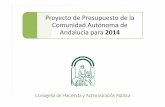2014 Proyecto de Presupuesto de la Comunidad Autónoma de ...€¦ · 2014 PROYECTO DE PRESUPUESTO DE LA C.A. DE ANDALUCÍA Andalucía: Escenario macroeconómico 2013-2014 Producto