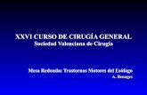 XXVI CURSO DE CIRUGÍA GENERALsociedadvalencianadecirugia.com/wp-content/uploads/2017/03/Dr_B… · TRASTORNOS MOTORES ESOFAGICOS ... REFLUJO GASTROESOFÁGICO OBJETIVOS Alivio sintomático