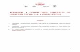 TÉRMINOS Y CONDICIONES GENERALES DE UNIVERSO PACHA, …destinopacha.com/wp-content/uploads/2018/06/PACHA-GROUP... · 2018-10-20 · 2 I. TÉRMINOS Y CONDICIONES GENERALES DE VENTA
