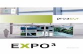 (2017-06-27) FOLLETO EXPO3 - Proasur S.L · El sistema se despliega y recoge con un solo operario. Planta cuadrada de 2400 mm x 2400 mm. Peso total de 1200 kg. El EXPO3 está formado