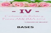 Bases concurso IV Poesia 2016 AMUMA - Escritores.org · Asociación de Cáncer de Mama y Ginecológico de Castilla - La Mancha Colabora: Organiza: Title: Bases concurso IV Poesia