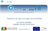 Plataforma de Open Innovation de CloudPYME · 2015-07-16 · Inovações no processo productivo ou na prestação de serviços Inovação na gestão organizativa Noutros aspectos