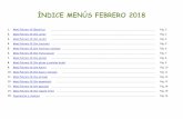 ÍNDICE MENÚS FEBRERO 2018 - WordPress.com · Técnico en dietéticay nutrición: YOLANDA MARTÍN ARJONA 6 MENÚ FEBRERO 2018 (Sin fructosa y lactosa) JUEVES 1 VIERNES Pasta aliñada
