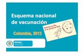 Esquema nacional de vacunación - imsalud.gov.co€¦ · Esquema nacional de vacunación Colombia, 2013. Completar la transición de la inmunización de los niños, a la inmunización