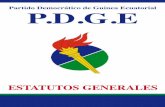 Partido Democrático de Guinea Ecuatorial P.D.G...DE GuINEA ECuAtoRIAl Articulo 1. Ámbito, Régimen Legal, Denominación y Domicilio 1. El Partido Democrático de Guinea Ecuatorial