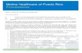 Molina Healthcare of Puerto Rico Proveedores...Molina Healthcare of Puerto Rico Proveedores CARTA CIRCULAR PR PROV18-003-003CCED 7 de marzo de 2018 A TODOS LOS PROVEEDORES PARTICIPANTES