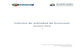 Informe de actividad de Zuzenean · 2017-01-02 · Informe de Actividad Zuzenean – Octubre 2016 5 Gráfico 2 Atenciones por canal y sexo (porcentaje).C.A. de Euskadi. Octubre 2016.