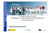 Jornada de apoyo inicial ERASMUS+ - - ASOCIACIONES … · 2016-04-20 · Jornada de apoyo inicial ERASMUS+ - - ASOCIACIONES ESTRATÉGICAS Convocatoria 2014. Madrid, 3-4 de noviembre