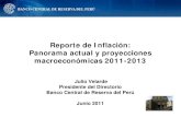 Reporte de Inflación: Panorama actual y proyecciones ... · macroeconómicas 2011-2013. Julio Velarde Presidente del Directorio. ... de actividad económica del año 2011 de 7,0